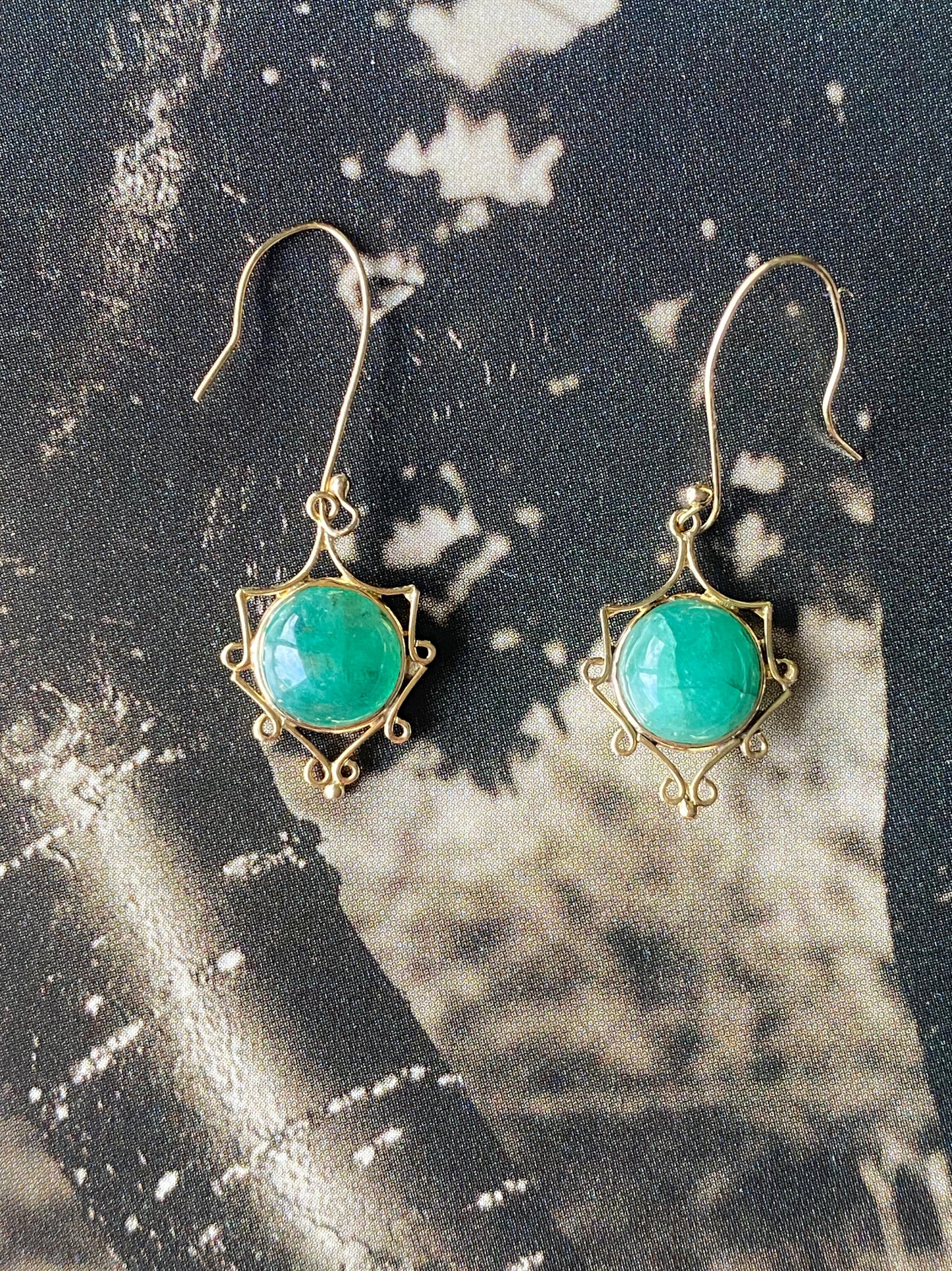 14k Green Gemstone Dangles