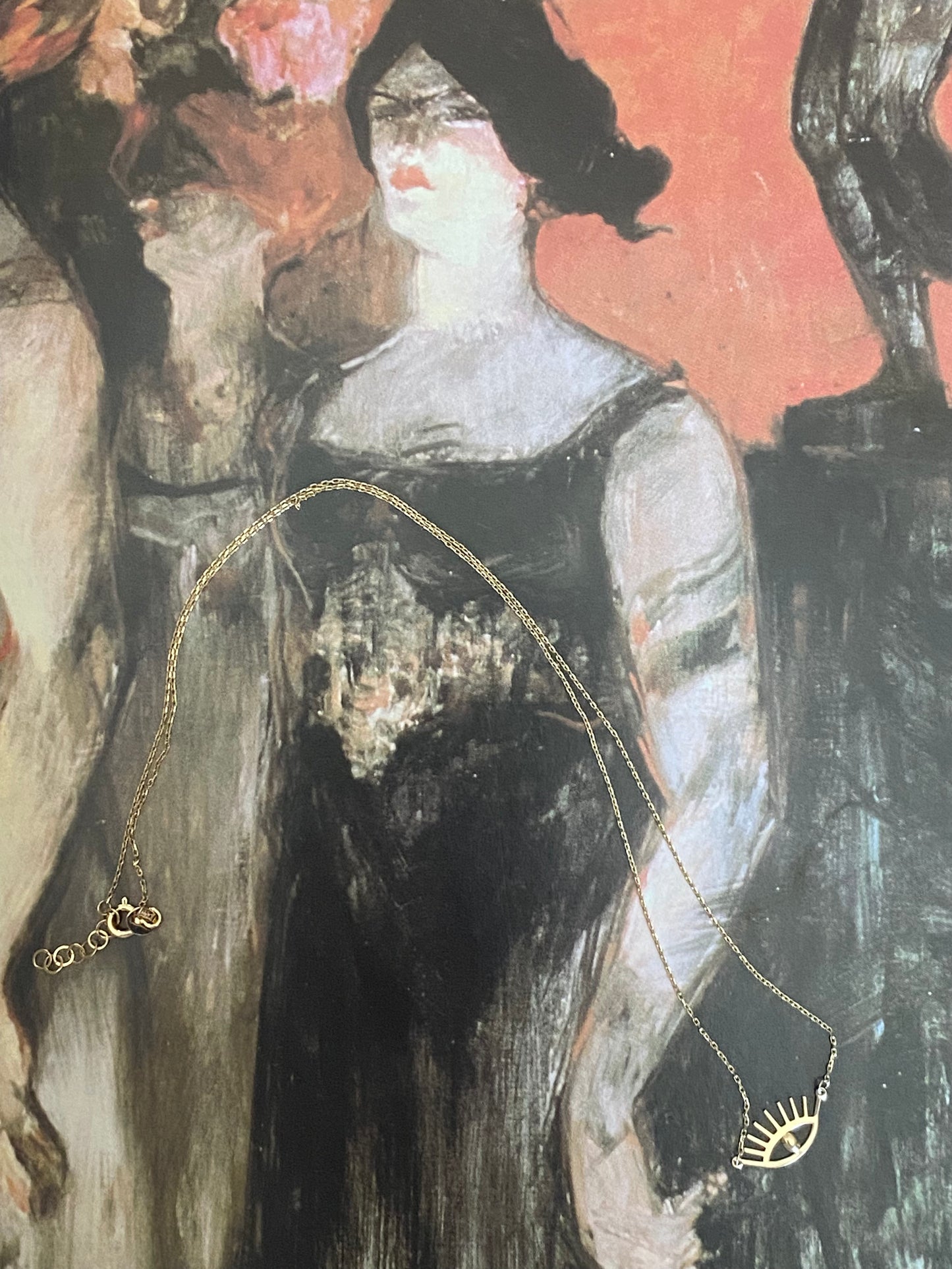 14k Dainty Eye on a Chain