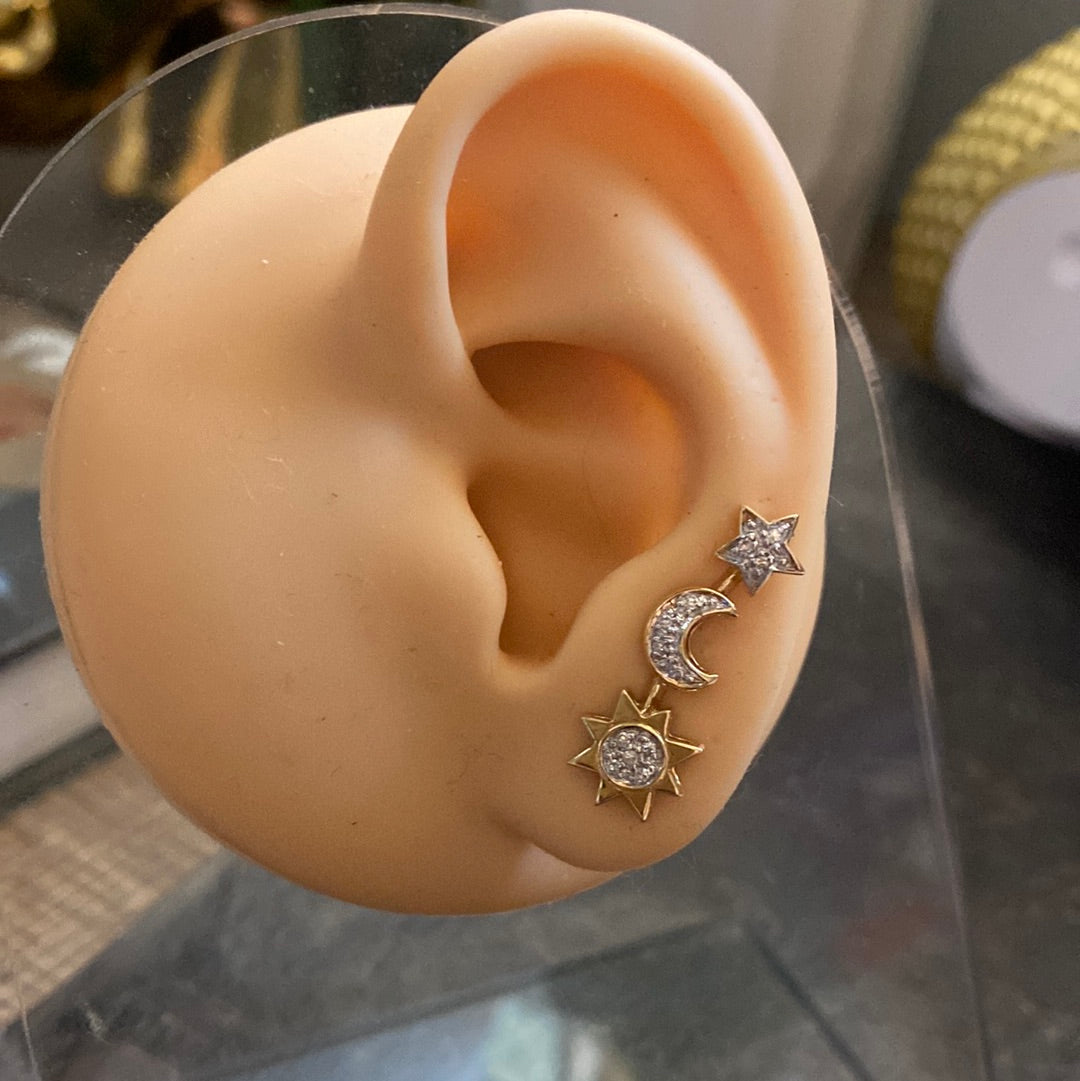 14k Diamond Celestial Crawlers