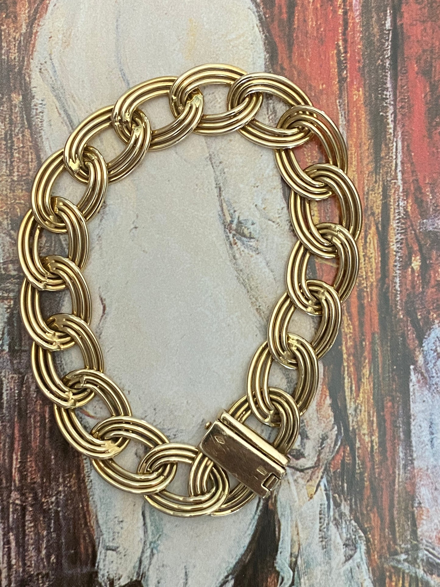 14k Large Triple Link Chain Bracelet