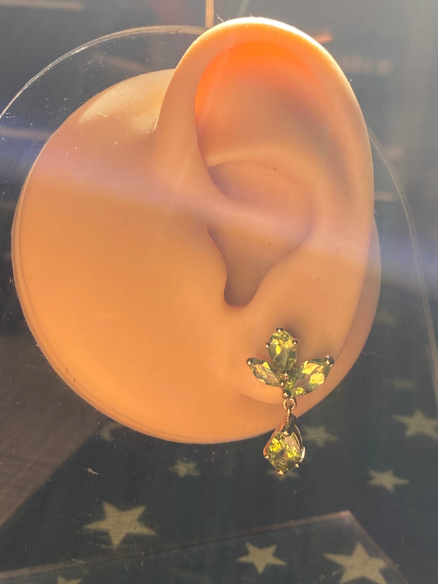 Peridot Floral Drop Earrings