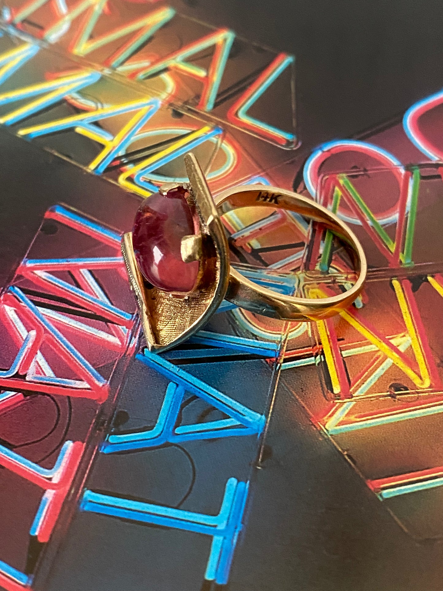 Pink Tourmaline Cabochon Ring