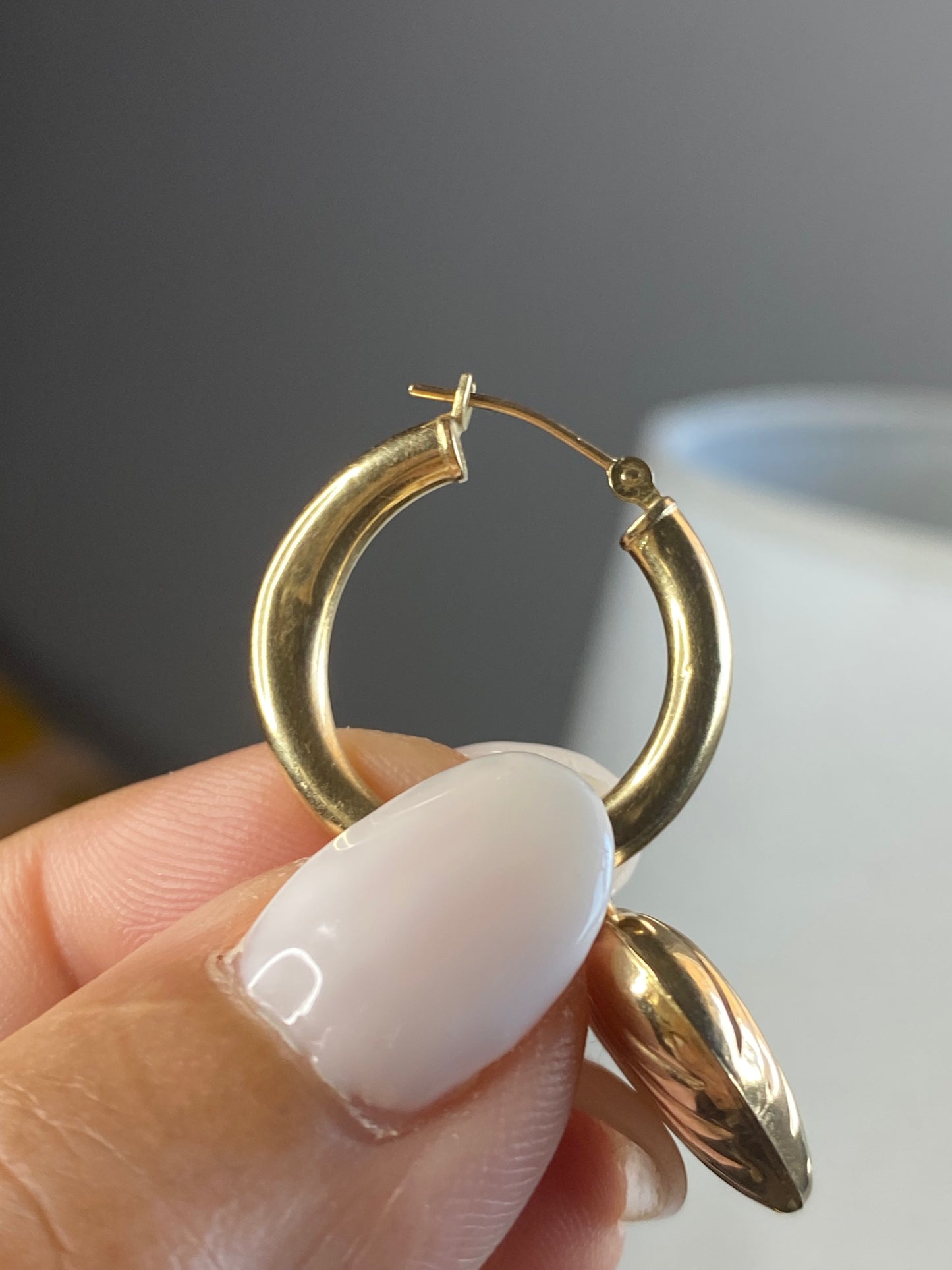 14k Hoops with Heart Charms