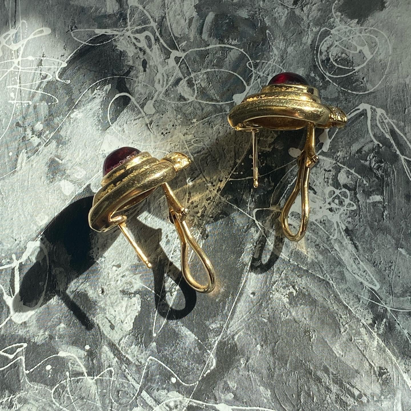 Garnet Teardrop Earrings