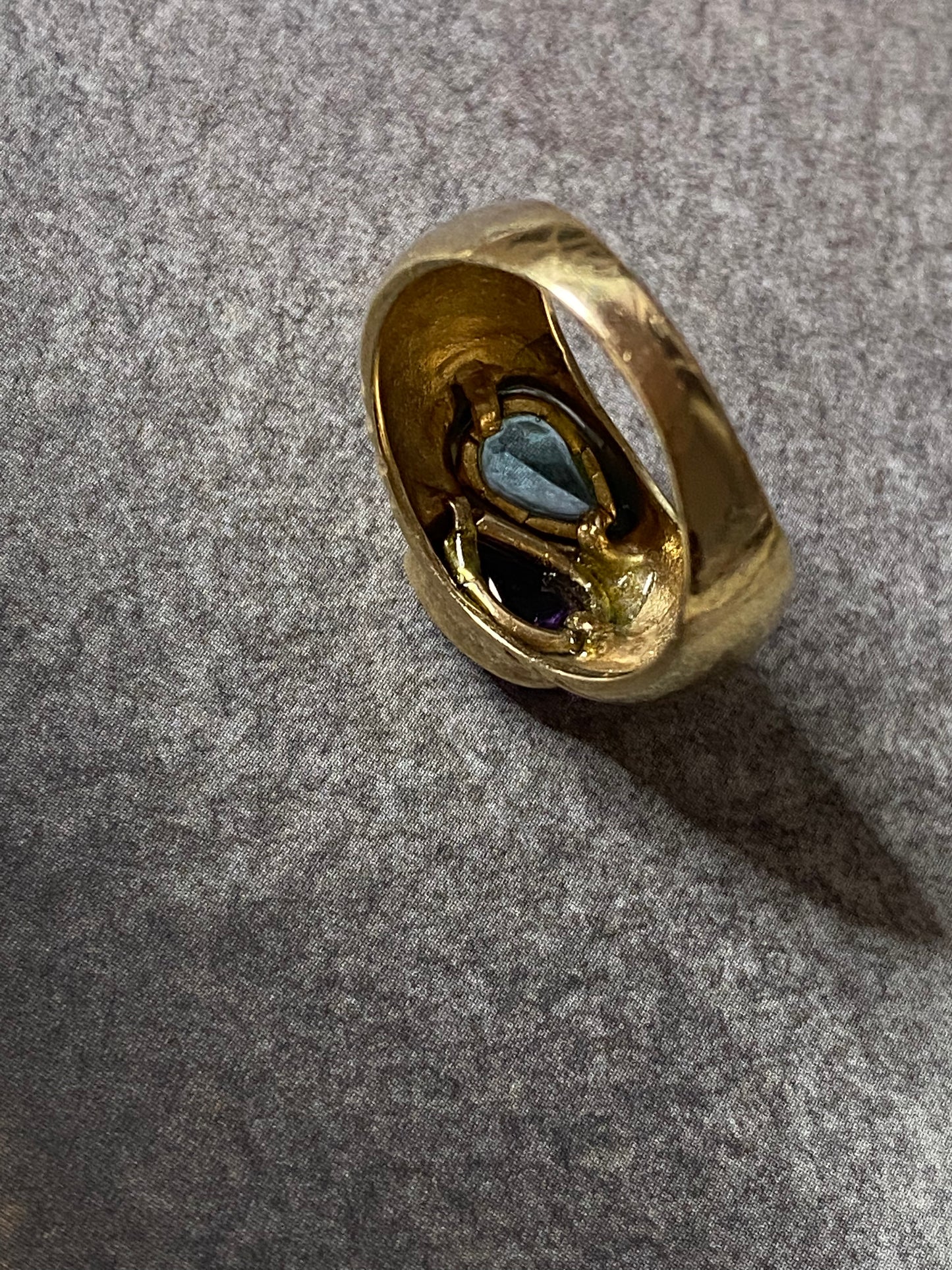 14k Amethyst & Blue Topaz Ring