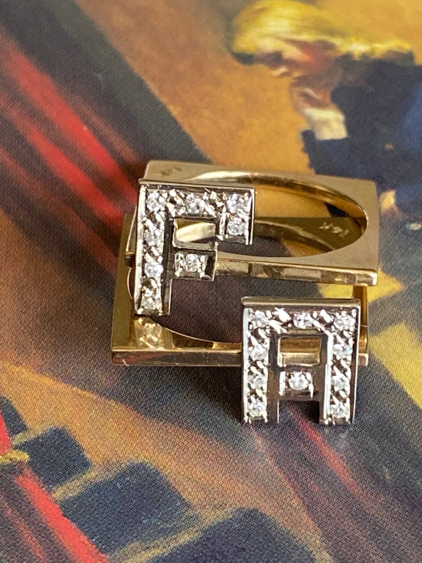 14k Square Initial Rings