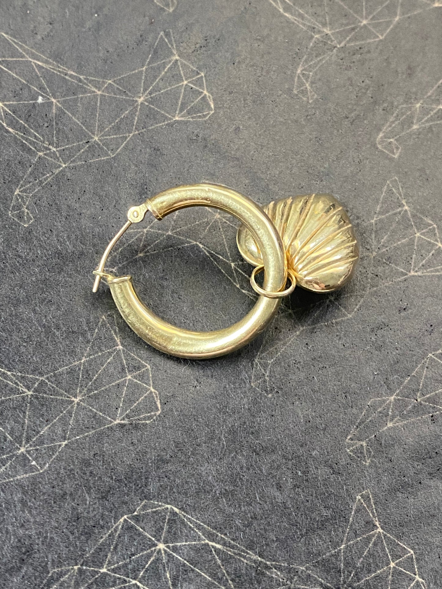 14k Hoops with Heart Charms