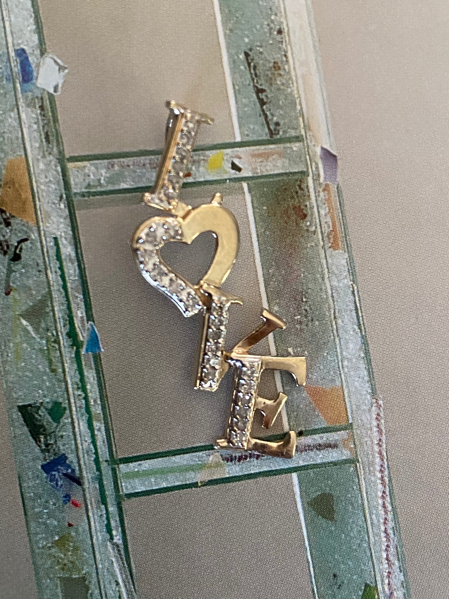 14k LOVE Charm