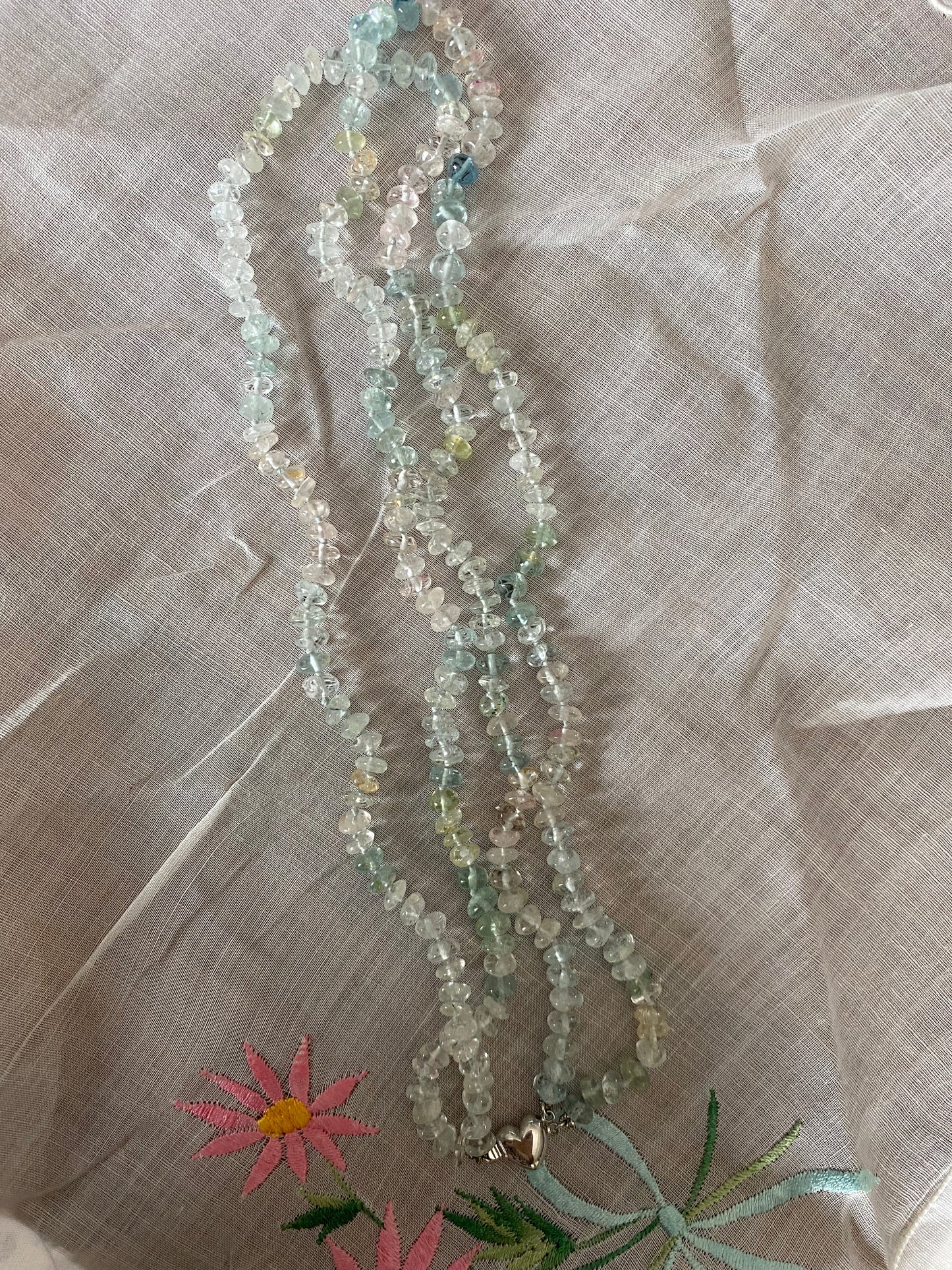 Double Strand Handknotted Aquamarine