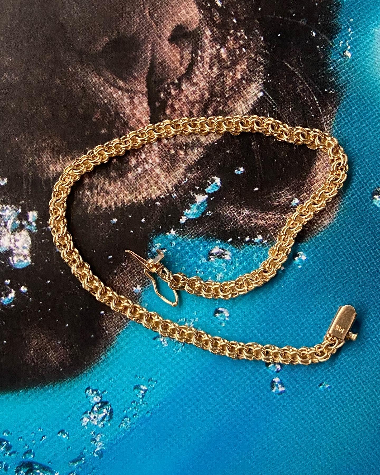 14k Heart Link Bracelet