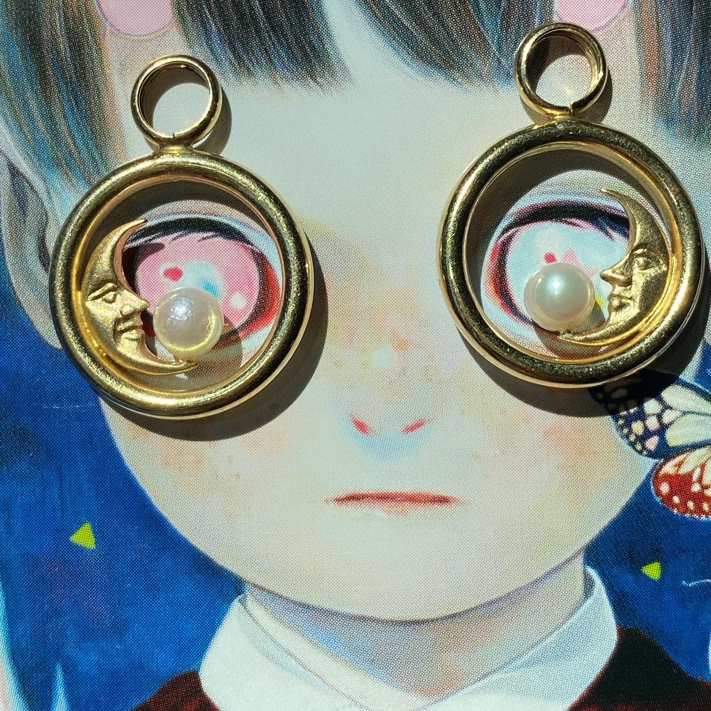 14k Moon Earring Jackets/Pendants