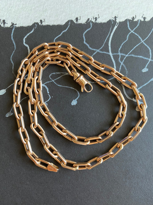 14k RG Paperclip Necklace