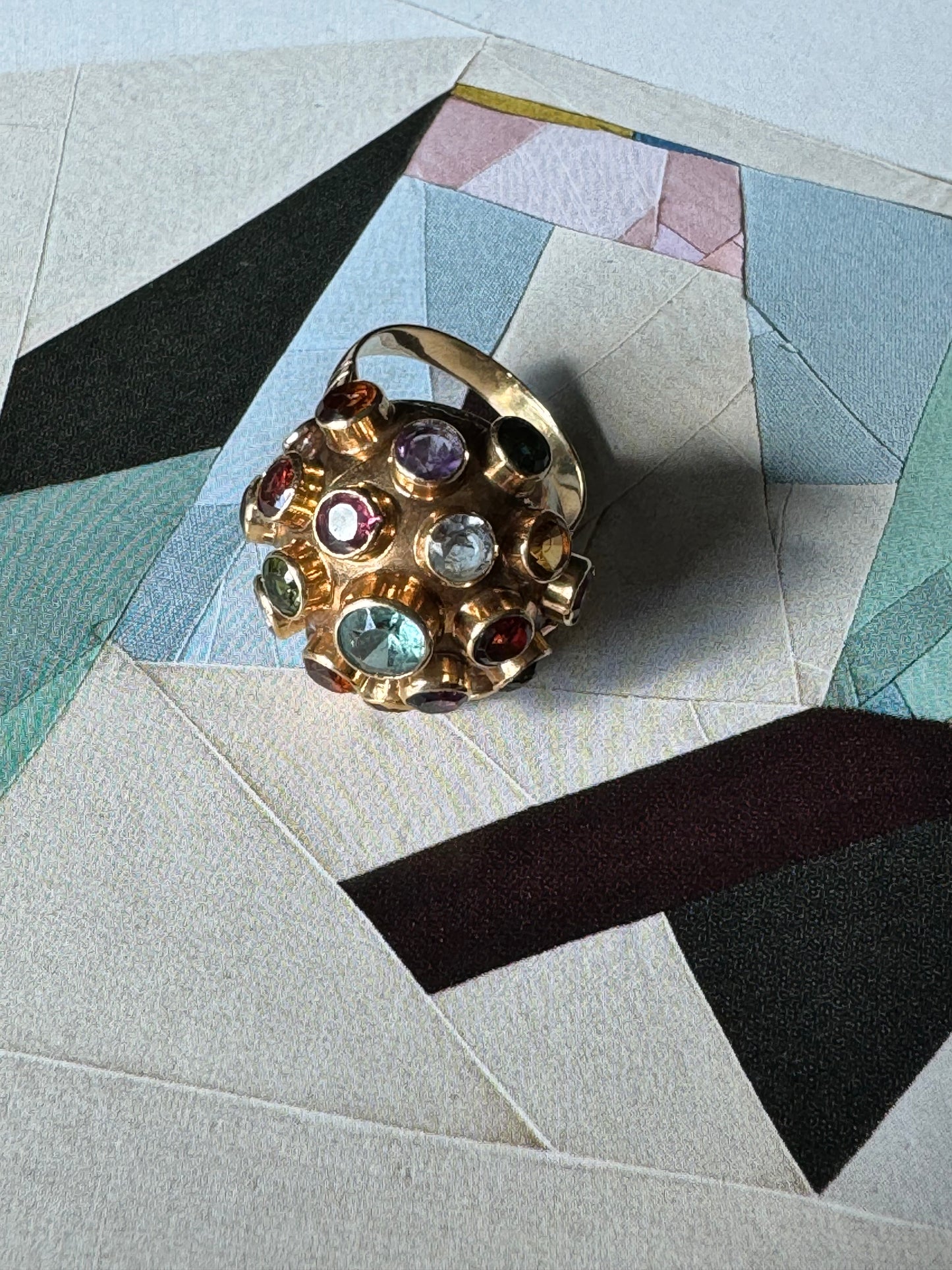 Mutli-gemstone Sputnik Ring