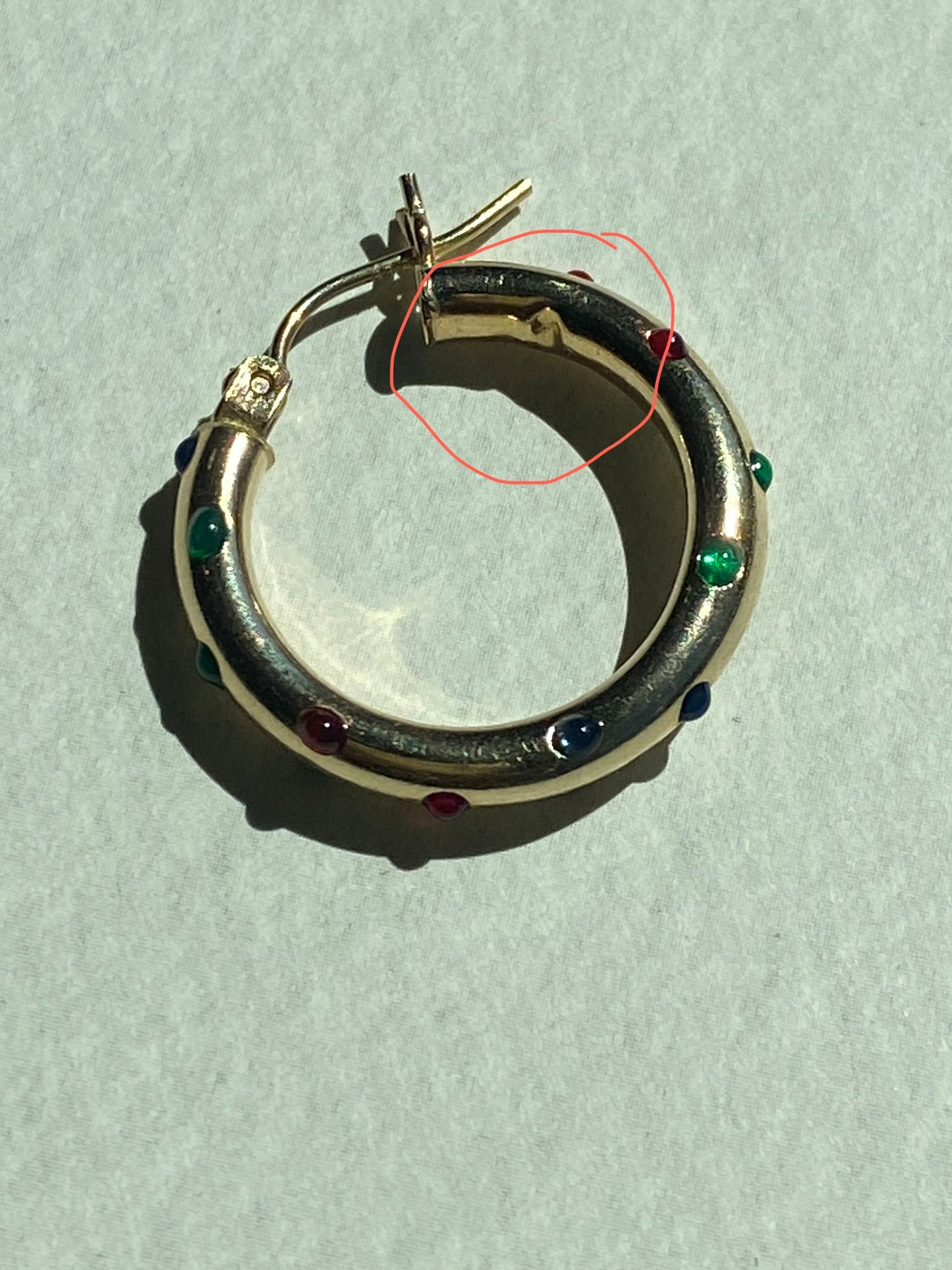 Colored Gemstone Hoops