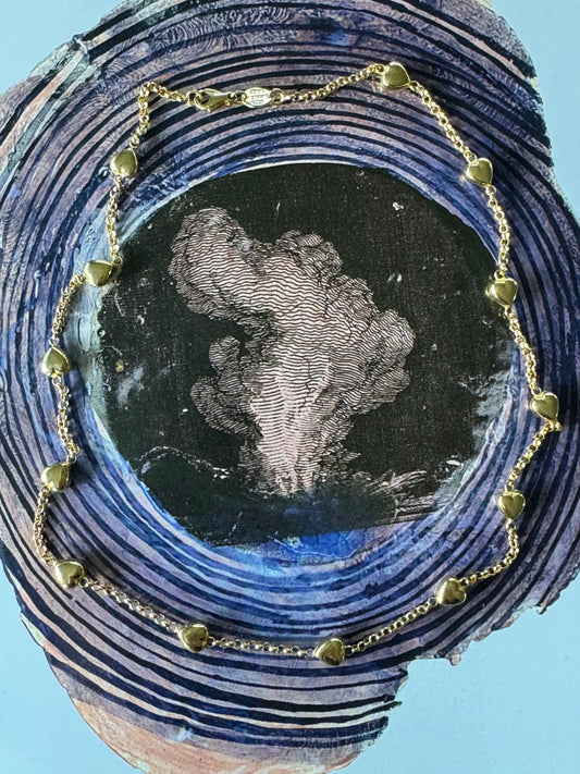 Puffy Heart Station Necklace