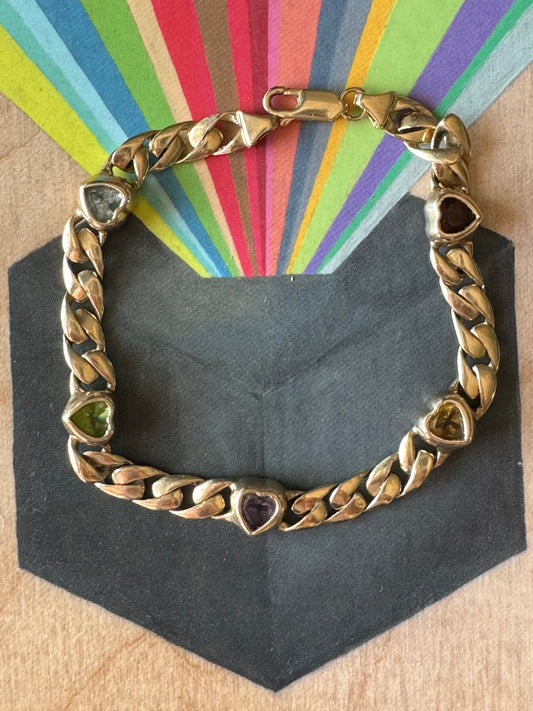 Heart Station Curb Bracelet