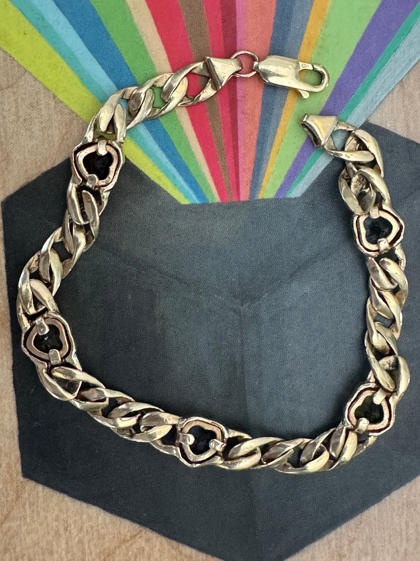 Heart Station Curb Bracelet