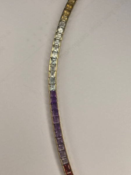 14k Rainbow Tennis Bracelet