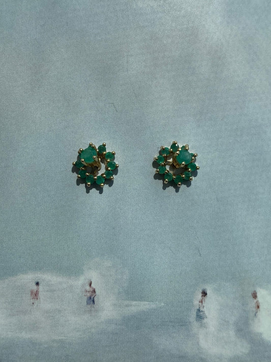 Emerald Halo Earrings