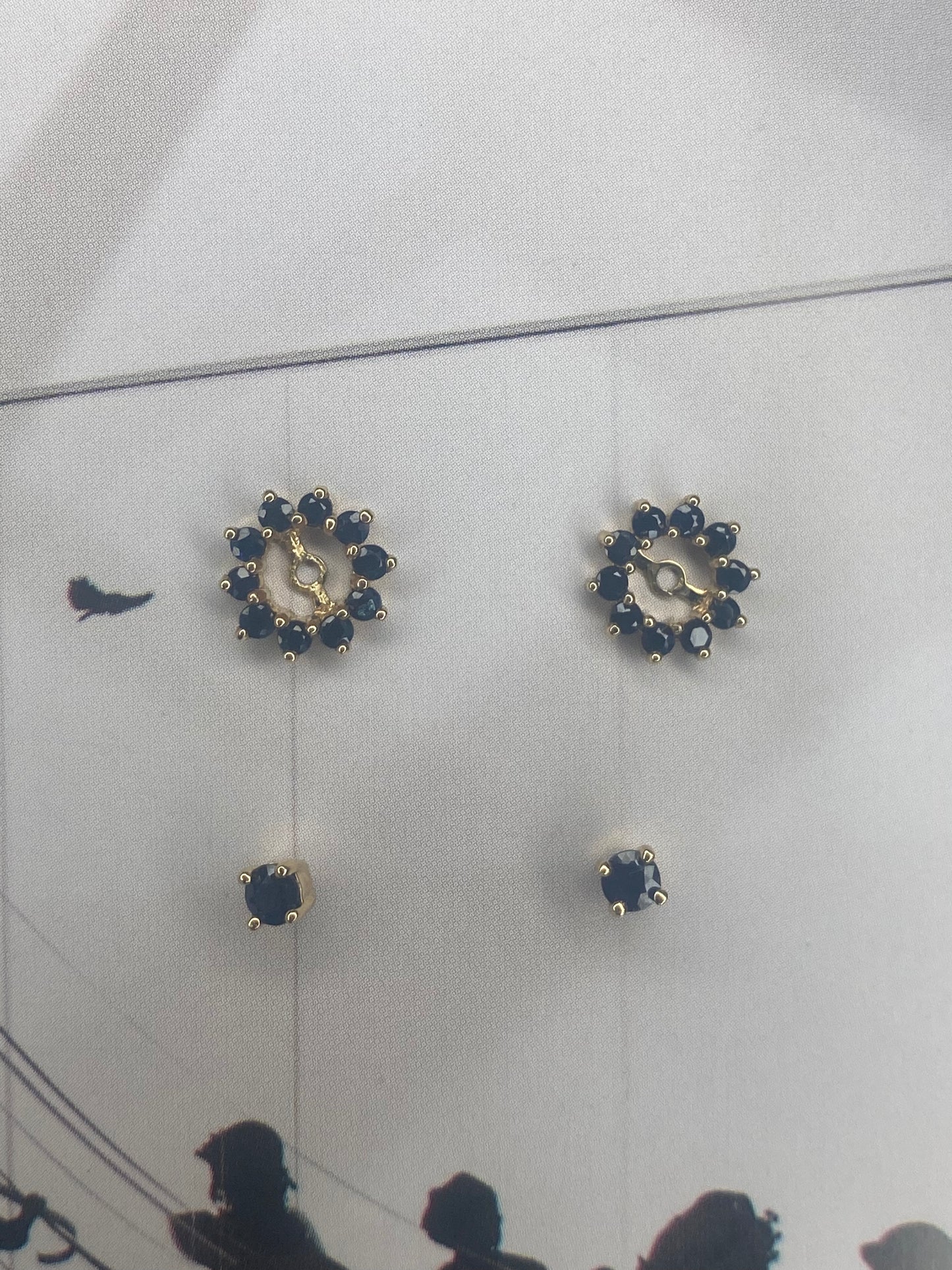 Sapphire Halo Earrings