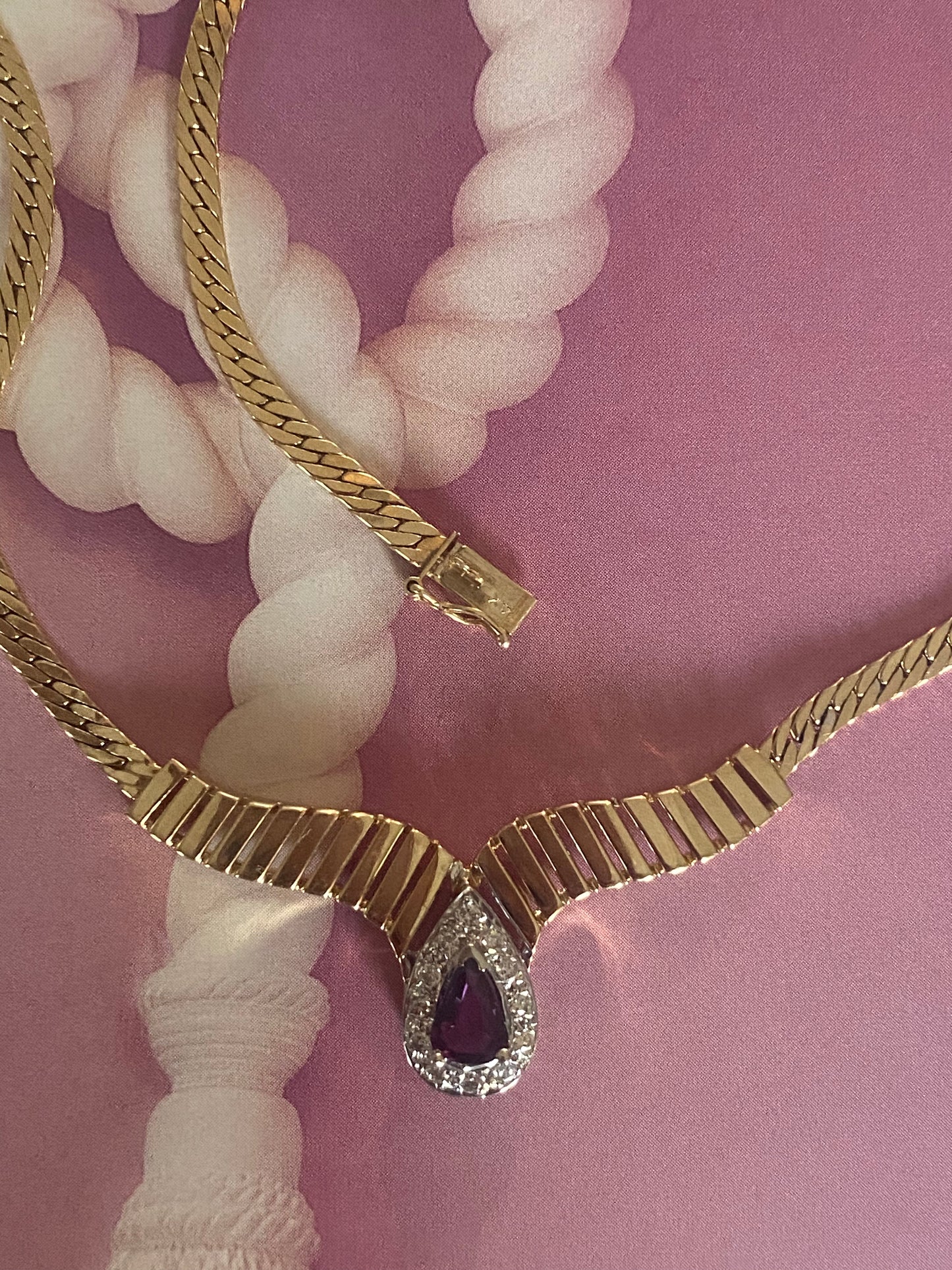 Amethyst & Diamond Necklace