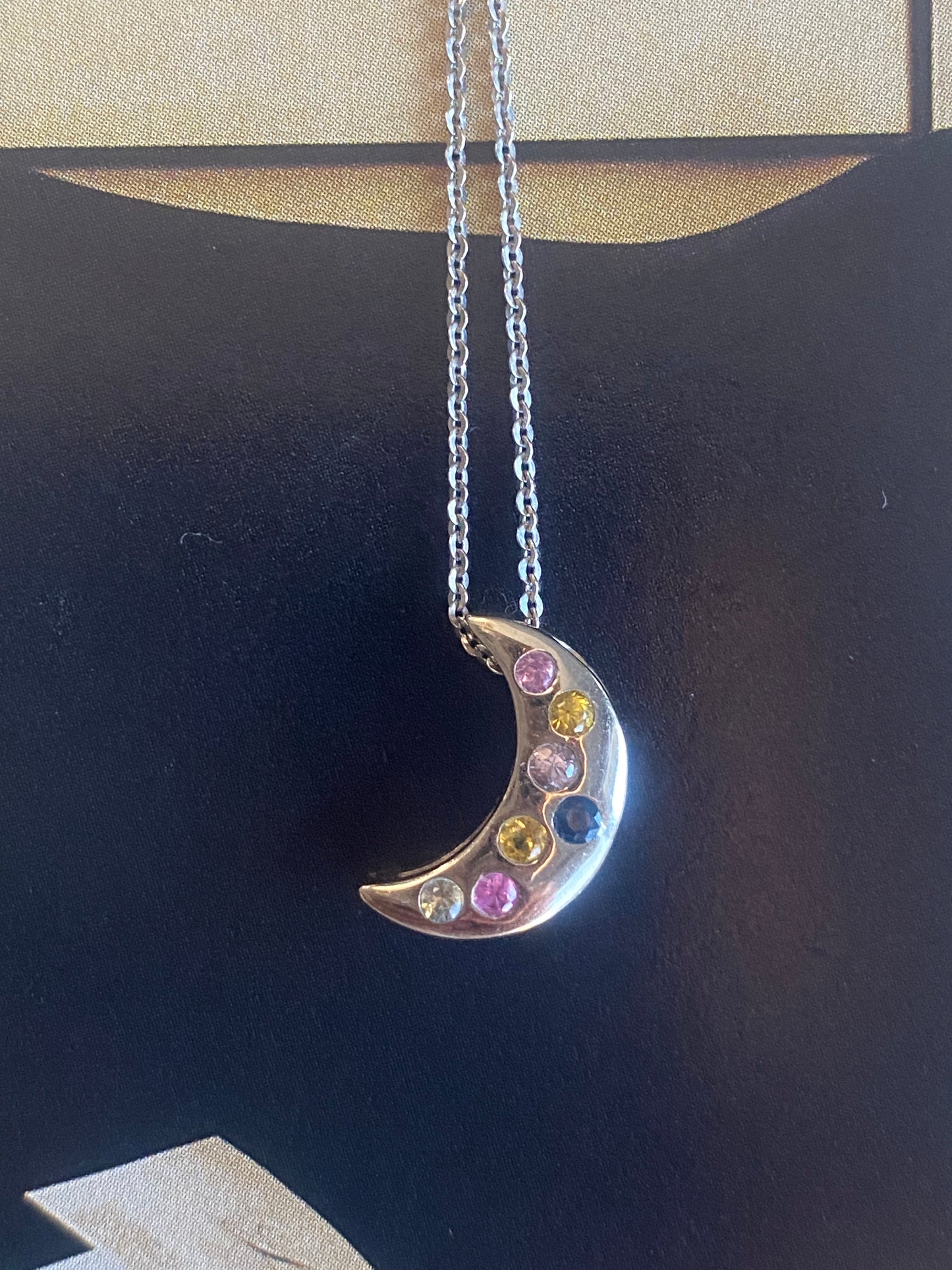 Crescent Slide Pendant & Chain