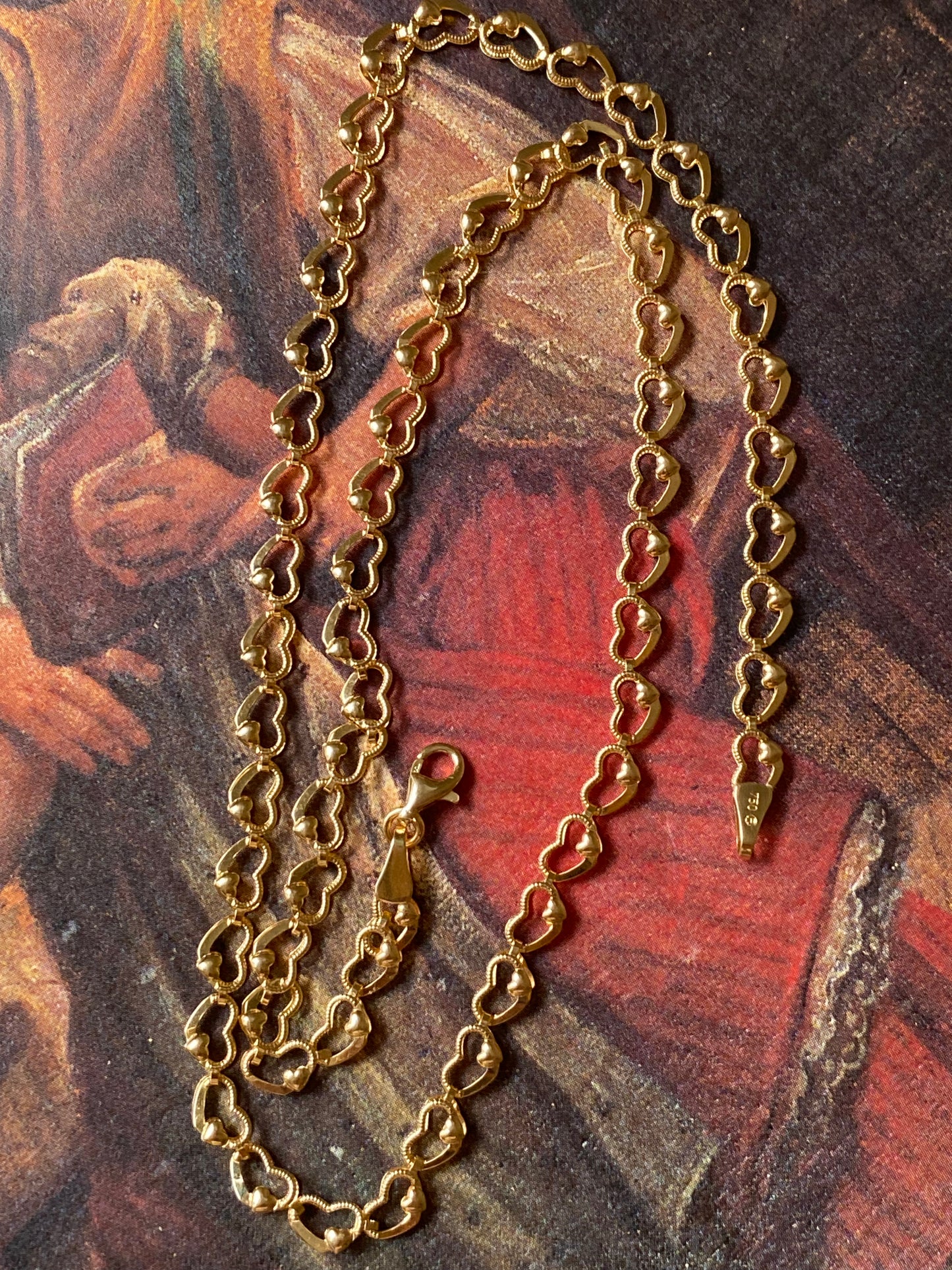 18k Heart Link Chain