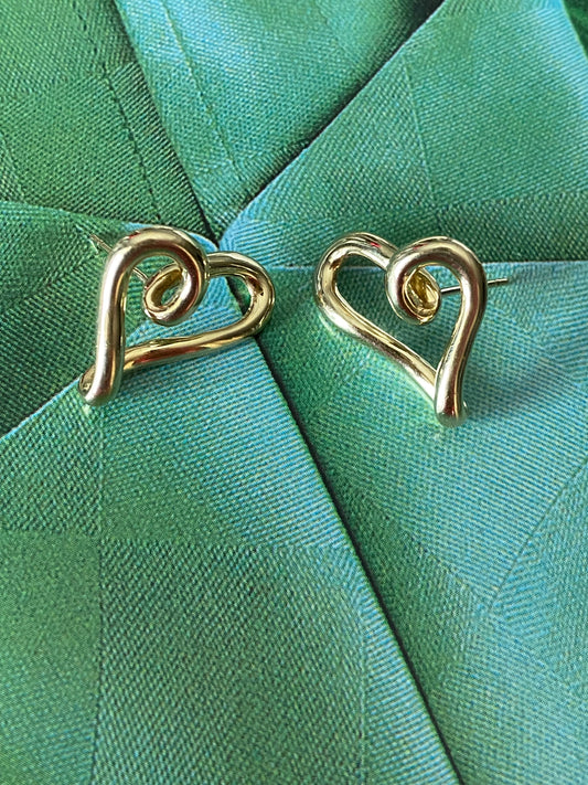 Squiggle Heart Studs