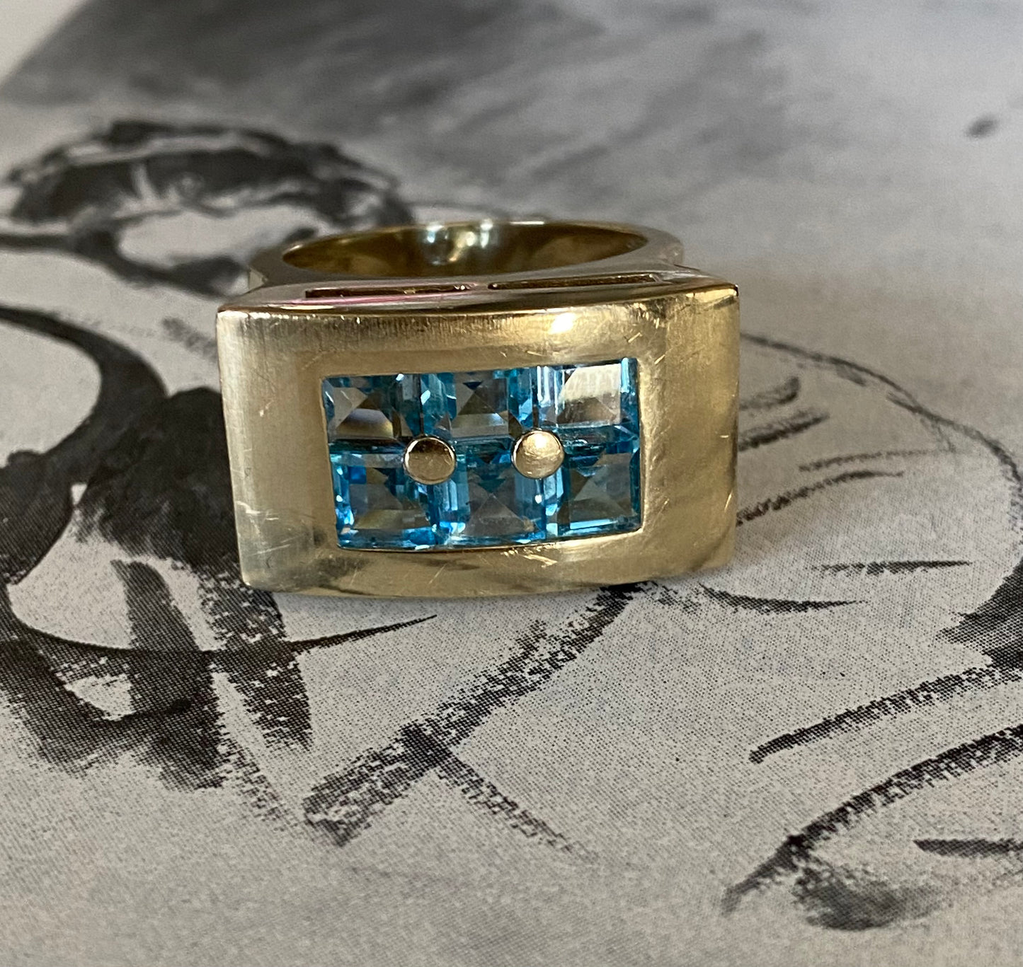 Blue Topaz Tank Ring