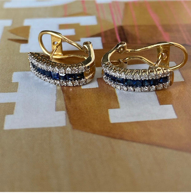 Sapphire and Diamond Earrings