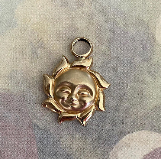 14k Puffy Sun Charm