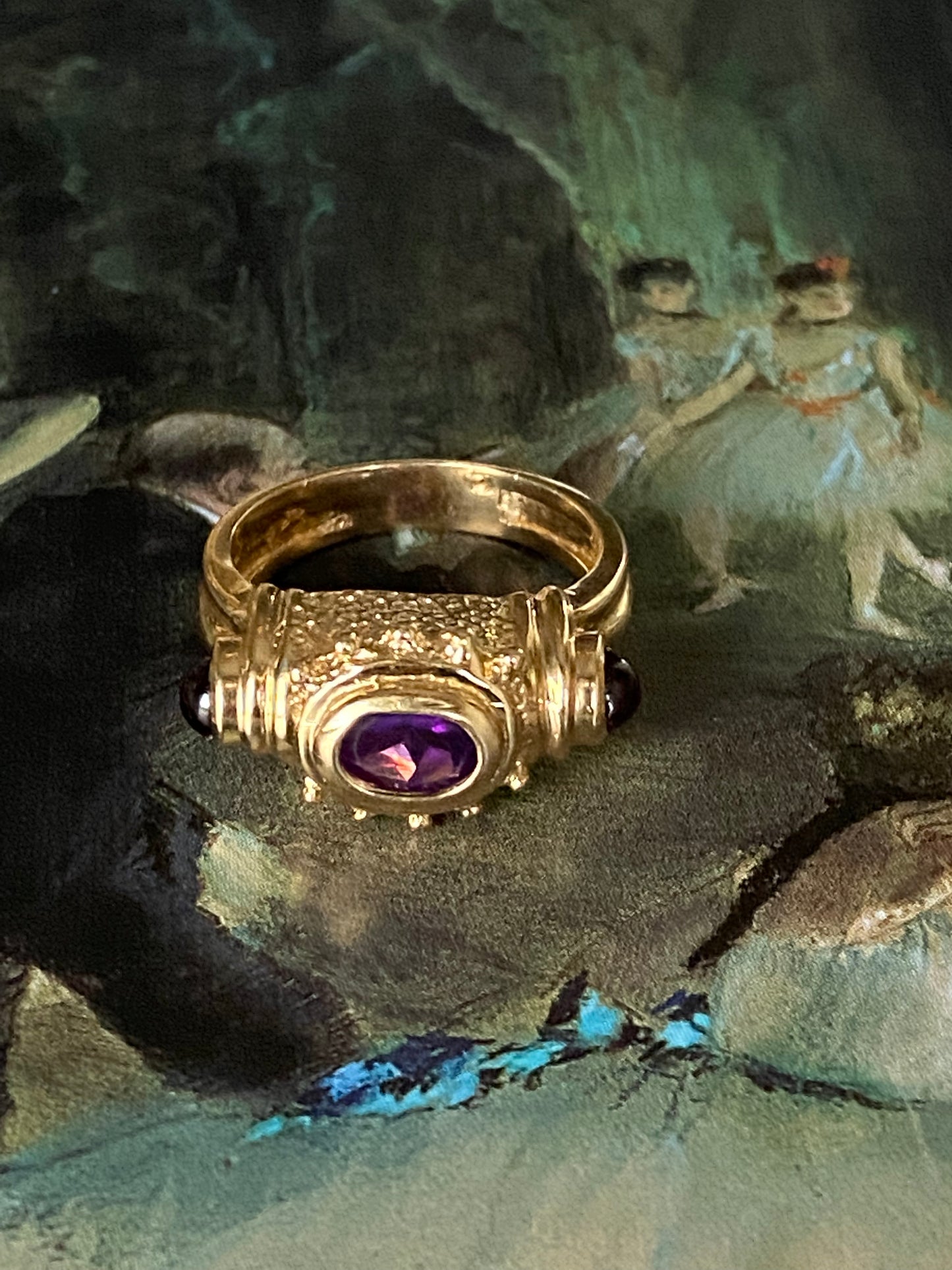 14k Etruscan Amethyst Ring