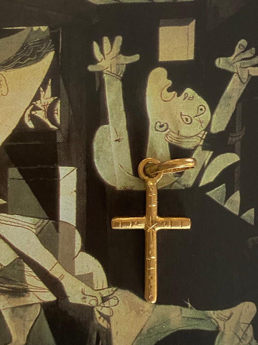 14k Textured Cross