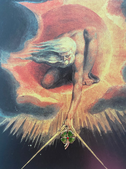 14k Enamel Four Leaf Clover Charm