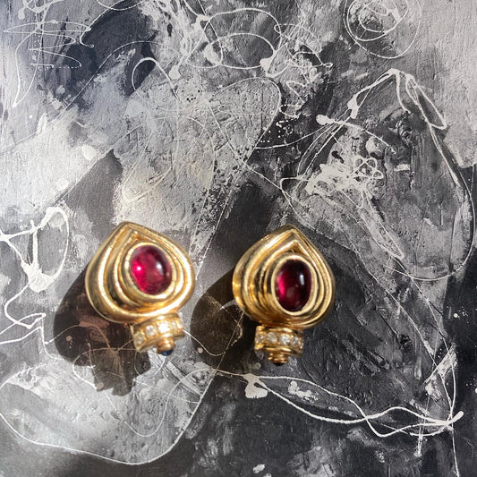 Garnet Teardrop Earrings