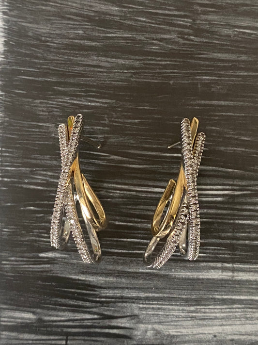 14k Diamond Criss Cross Earrings