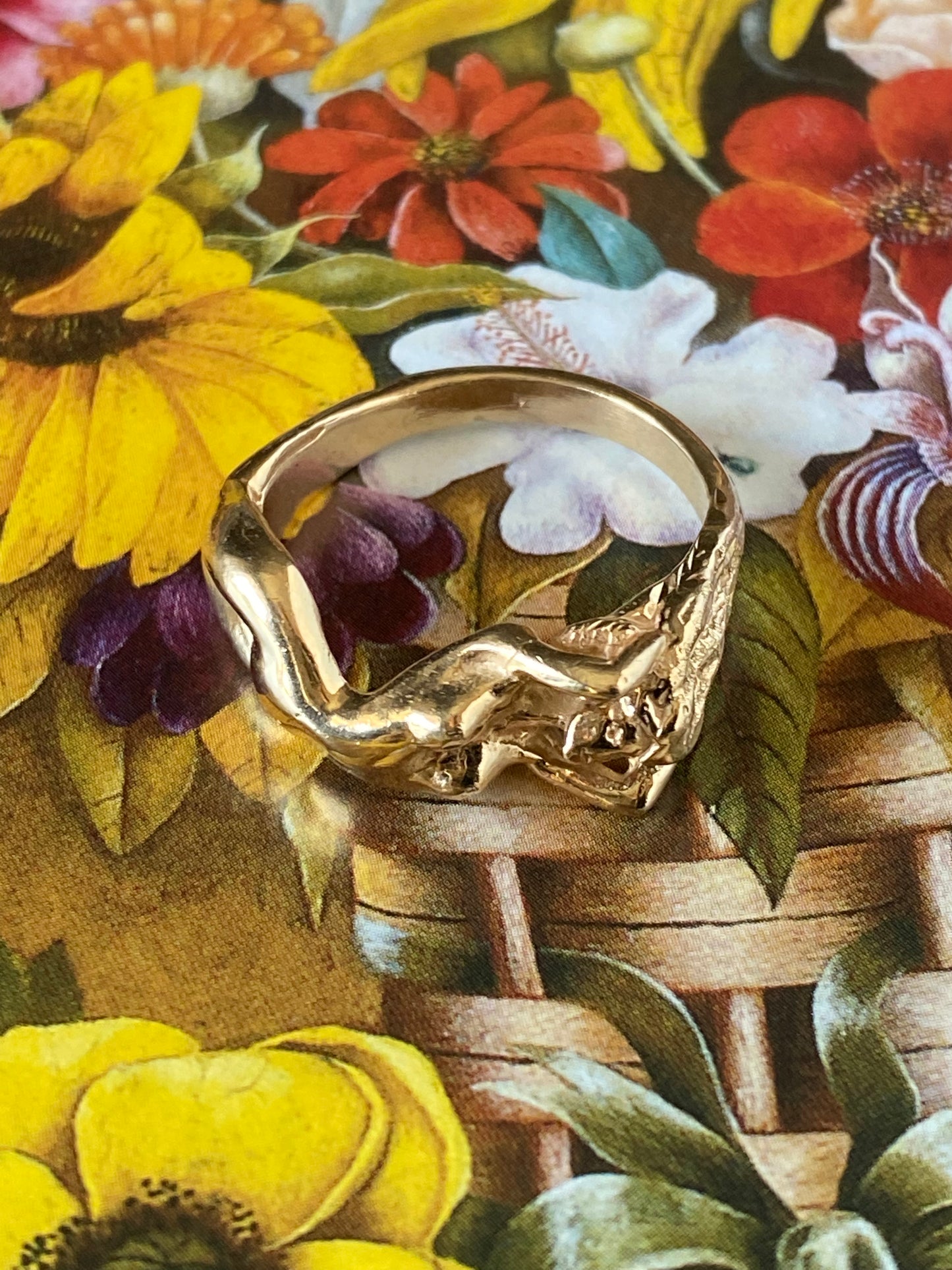 14k Art Nouveau Nude Woman Ring