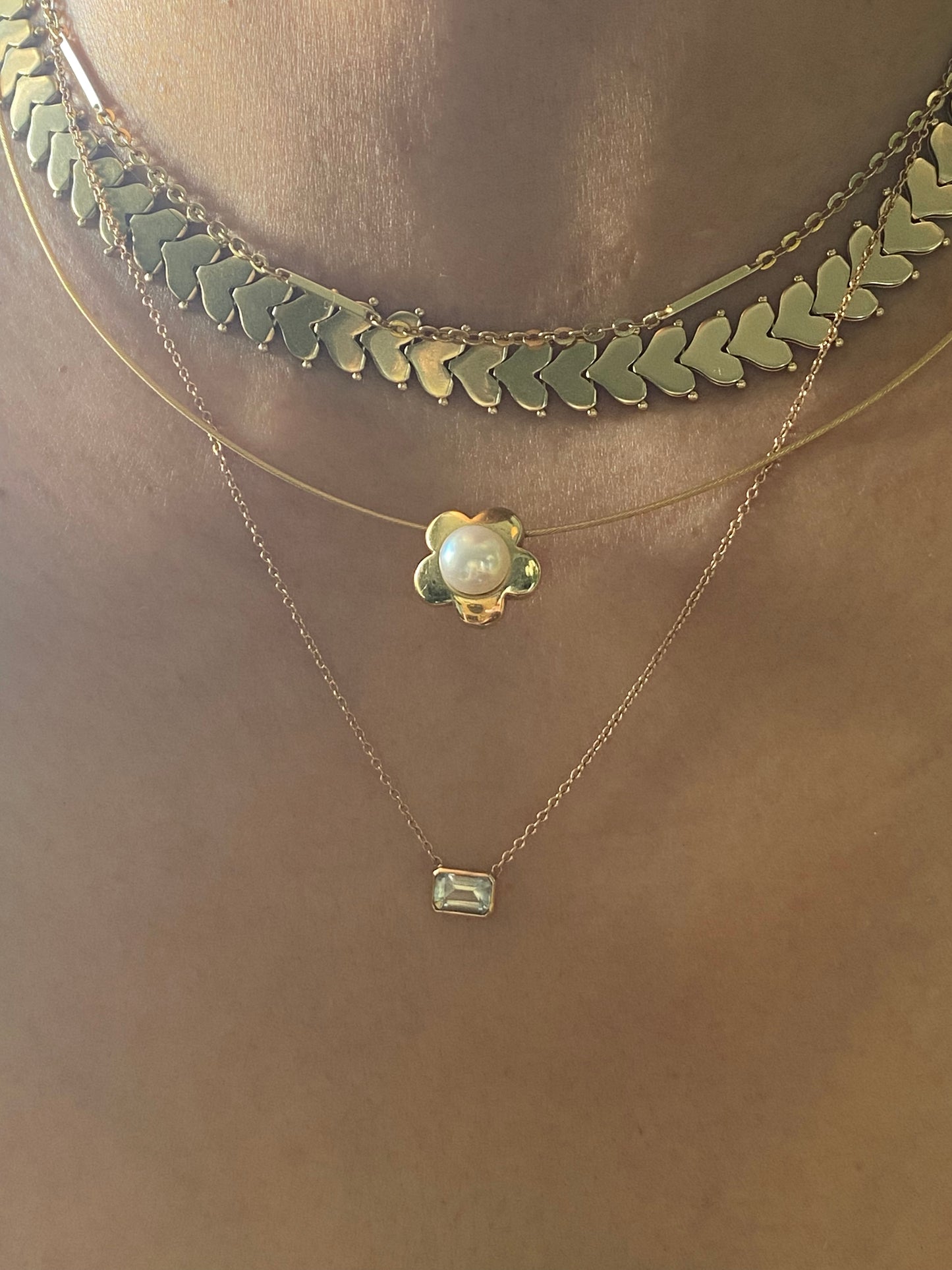 14k Aquamarine Bezel on a Chain