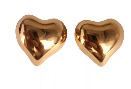 14k Puffy Heart Studs