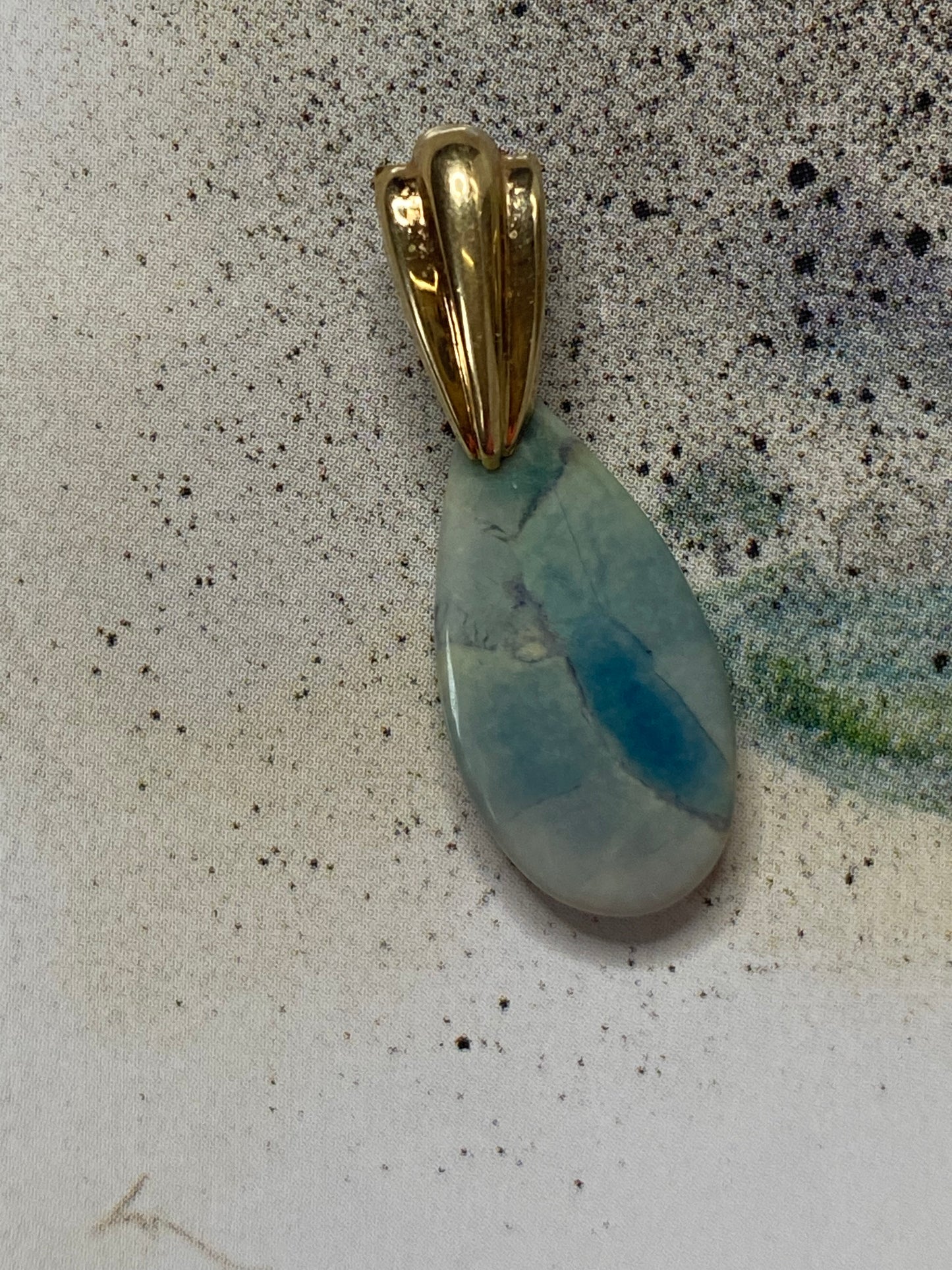 14k Light Blue Stone Dangles