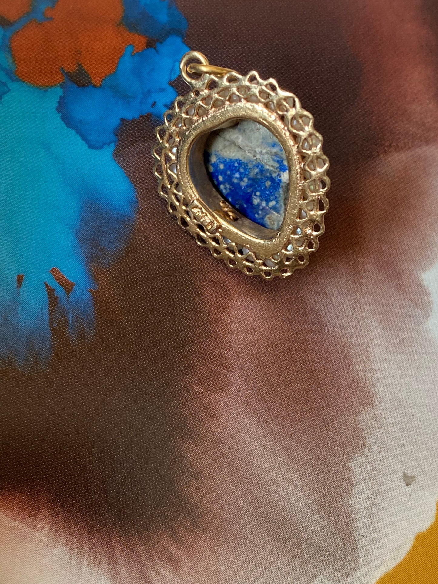 14k Lapis Lazuli Heart Pendant