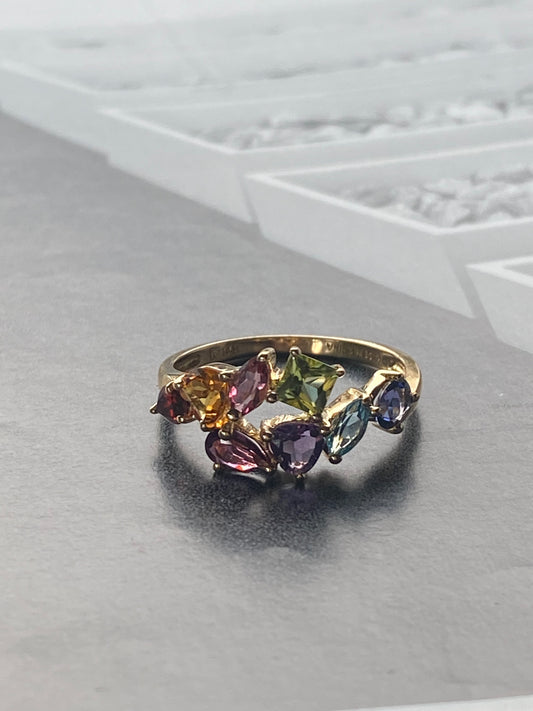 14k Gemstone Bypass Ring