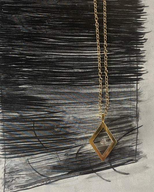 14k Diamond Resin Pendant and Chain