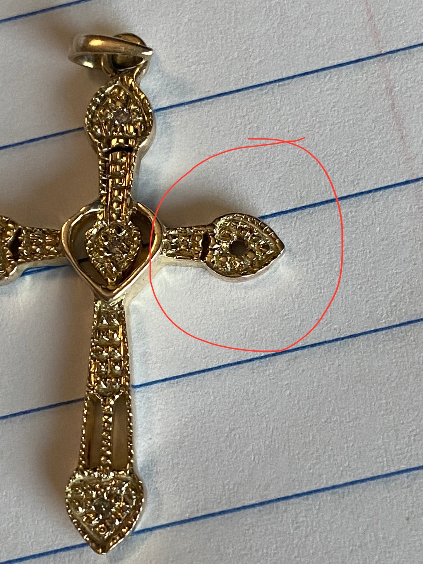 Cross with Heart Accents