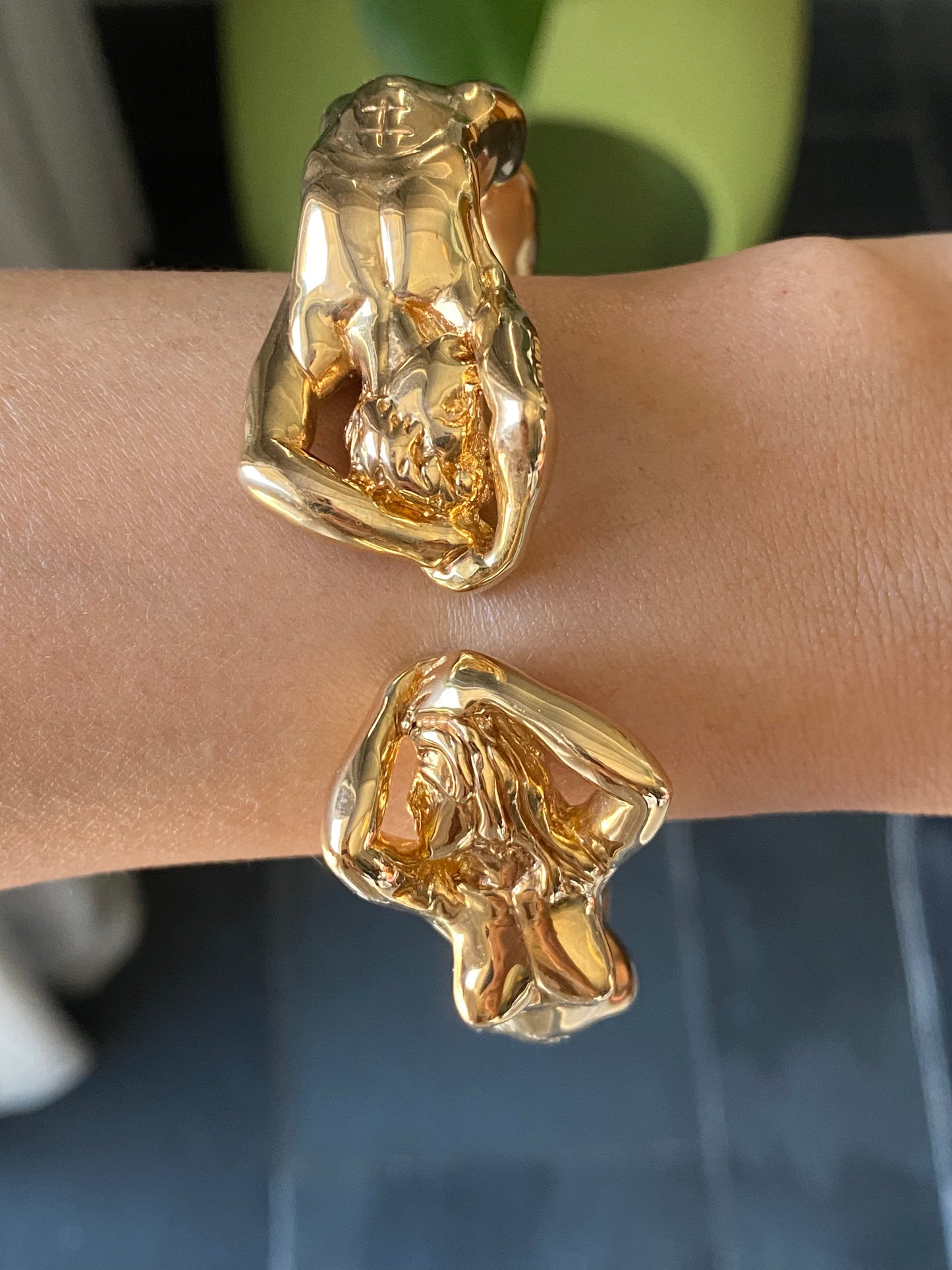 18k Naked Man & Woman Cuff Bracelet