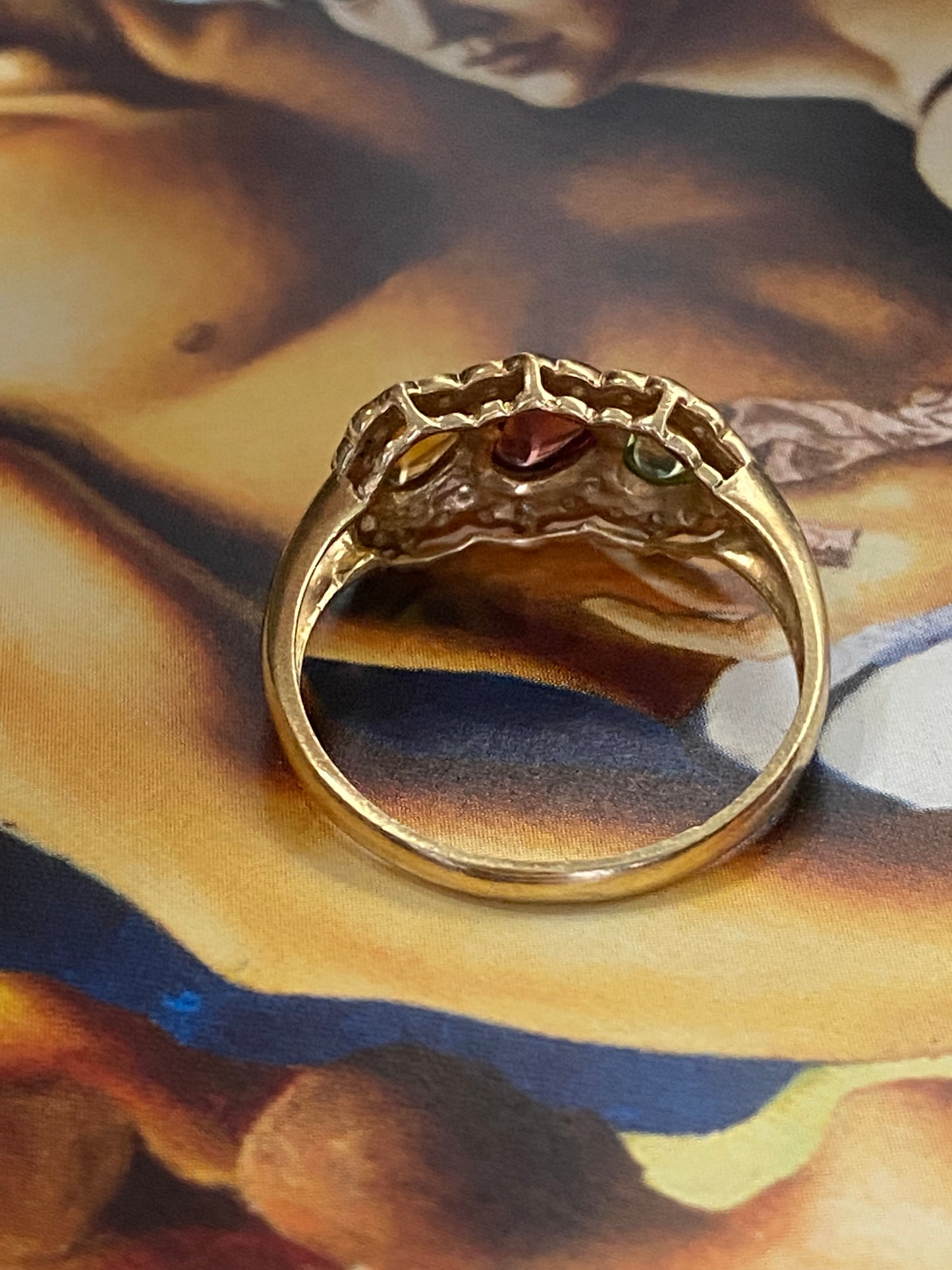 14k Heart Cabochon Ring