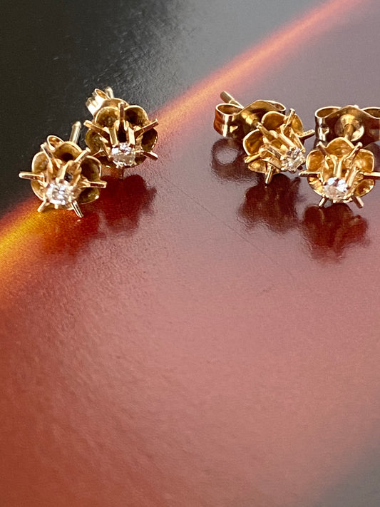 Diamond Buttercup Studs