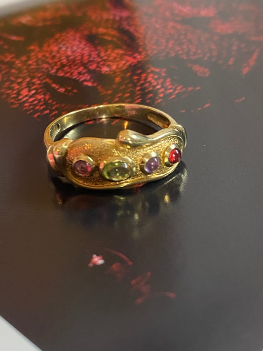 4-Gemstone Cabochon Ring