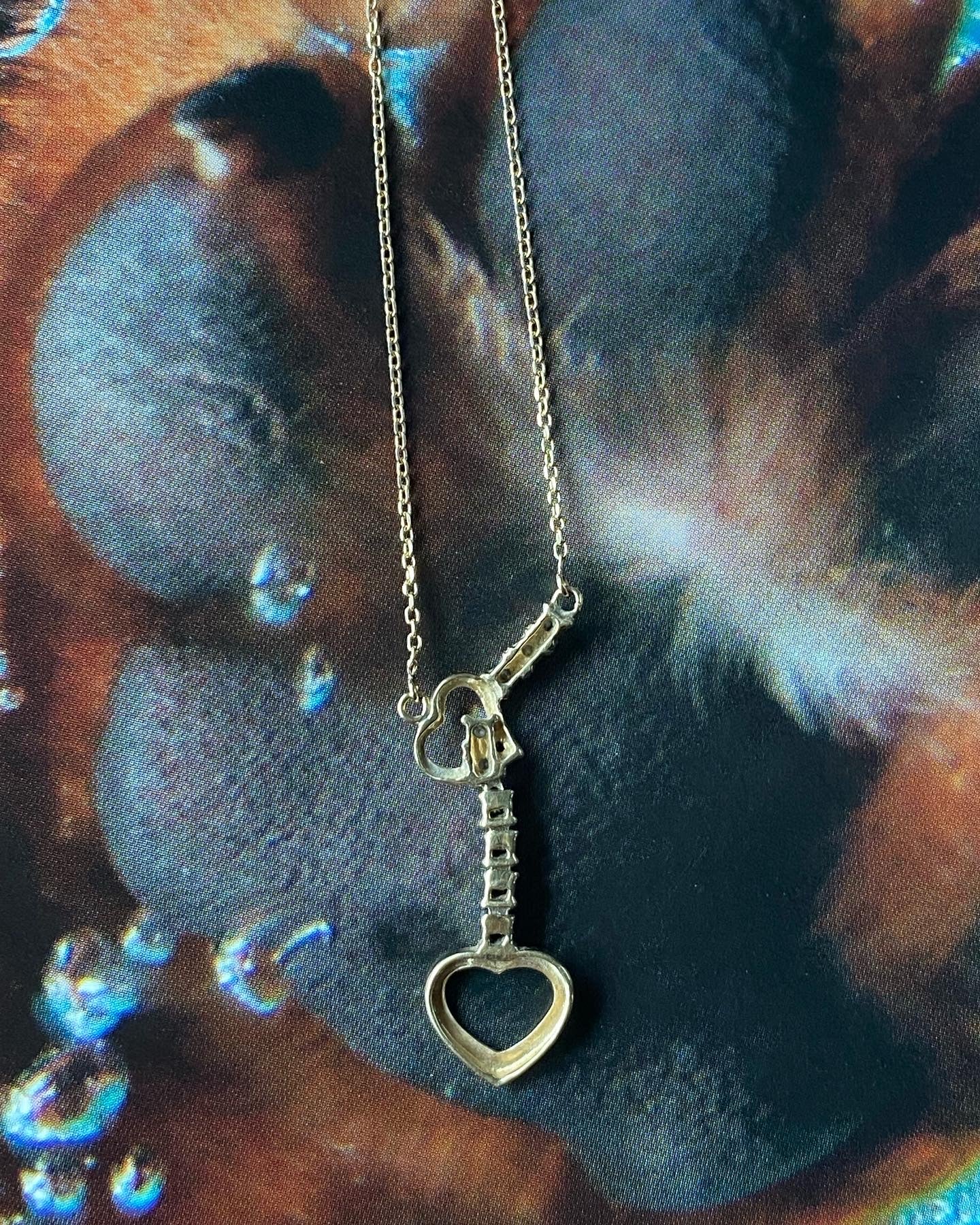 14k Diamond Heart Pendant Necklace