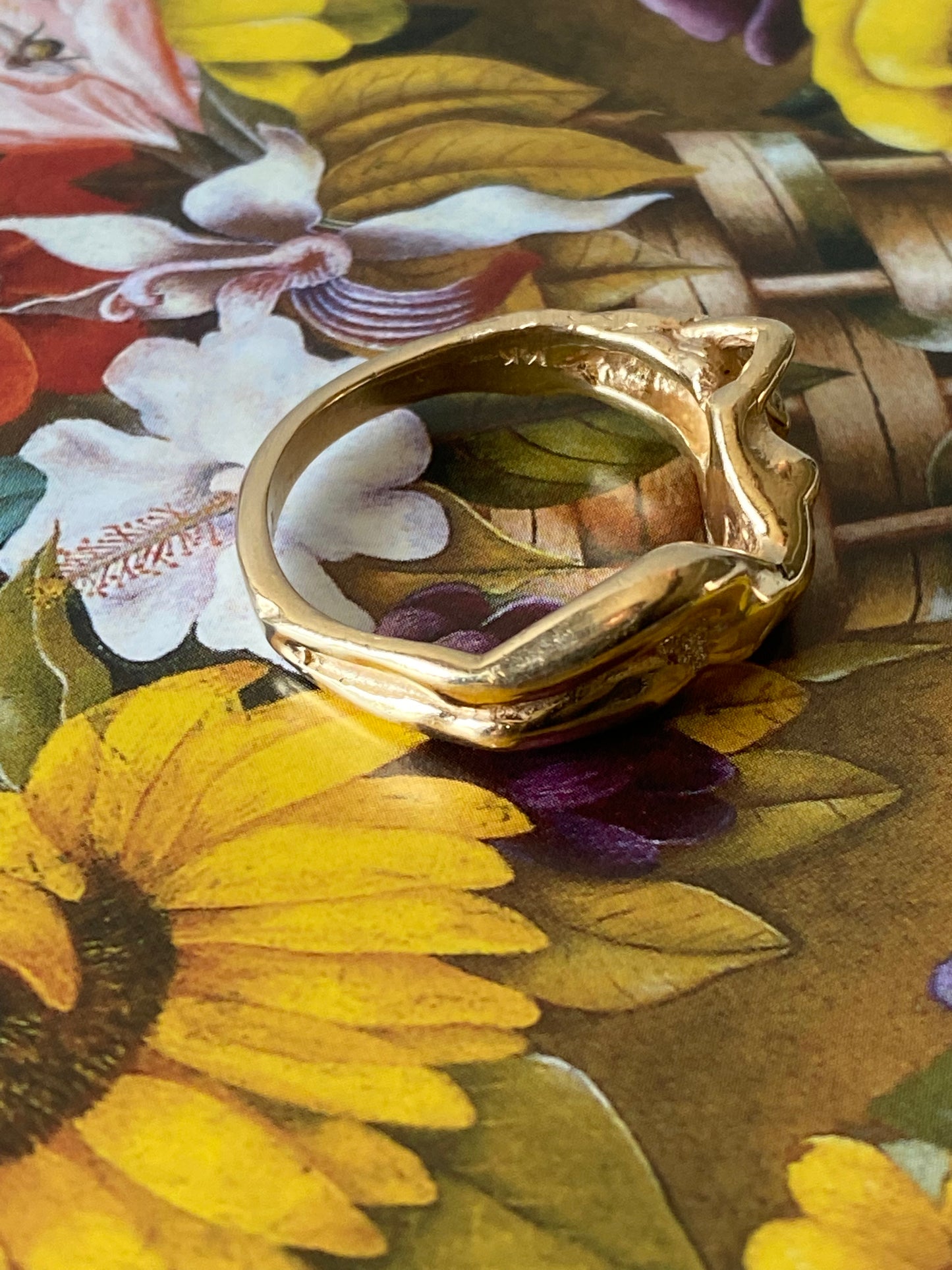 14k Art Nouveau Nude Woman Ring